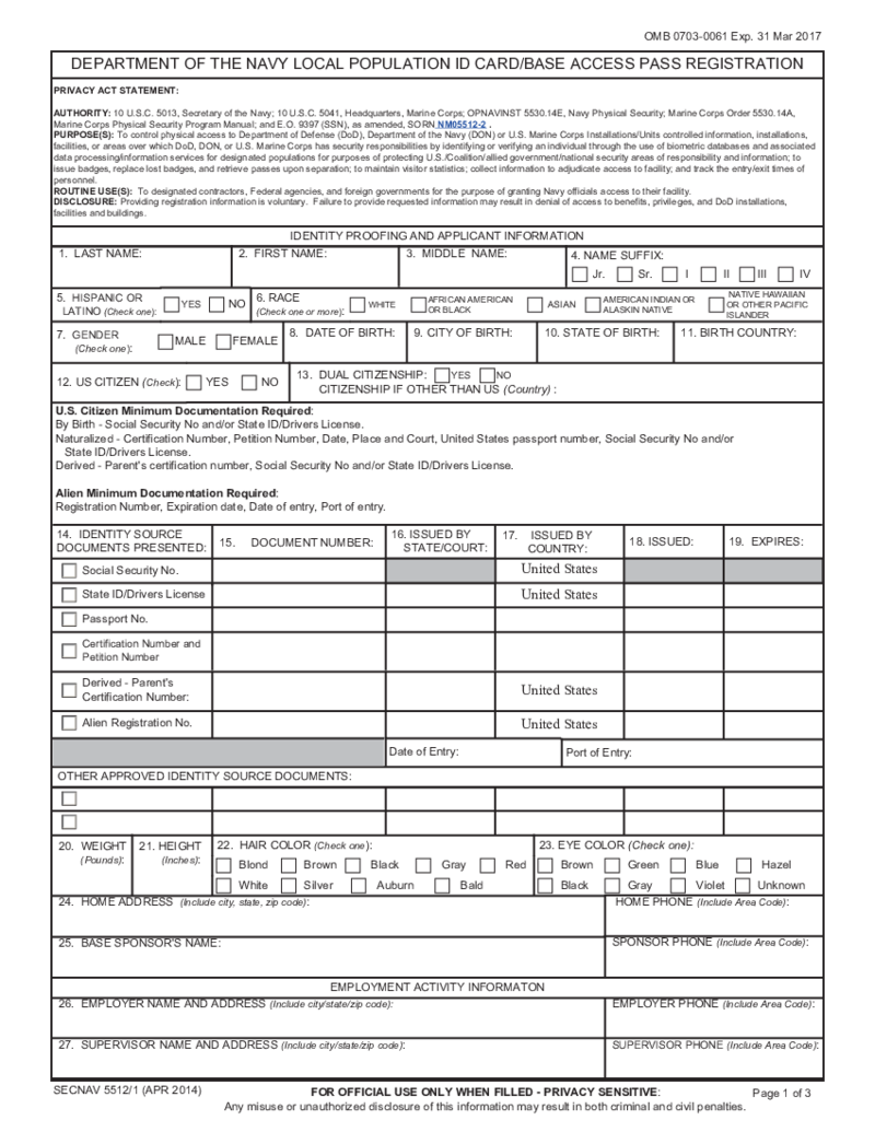 SECNAV 5512-1