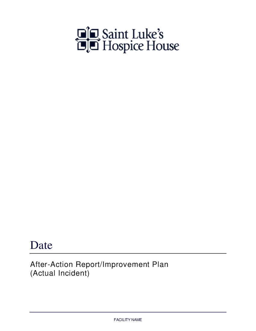 After Action Report Template