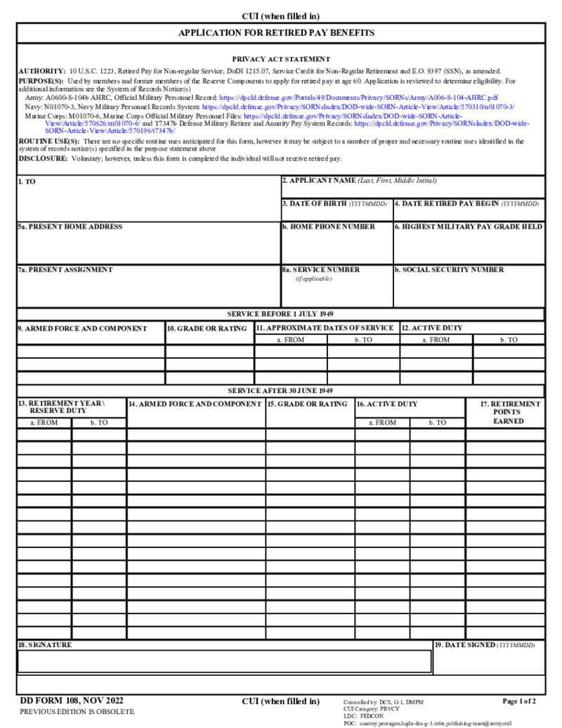 Form DD 108