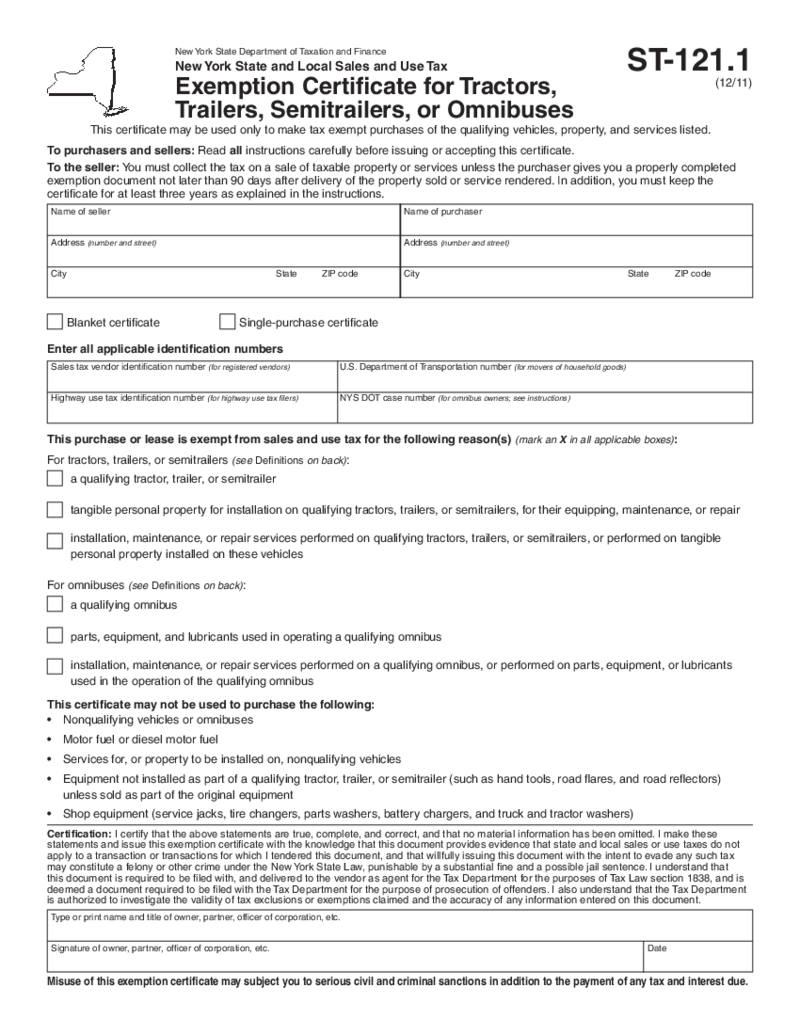 New York Form ST-121.1