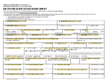 Arizona Death Registration Worksheet - Thumbnail