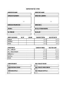 Picture of Pay Stub Template