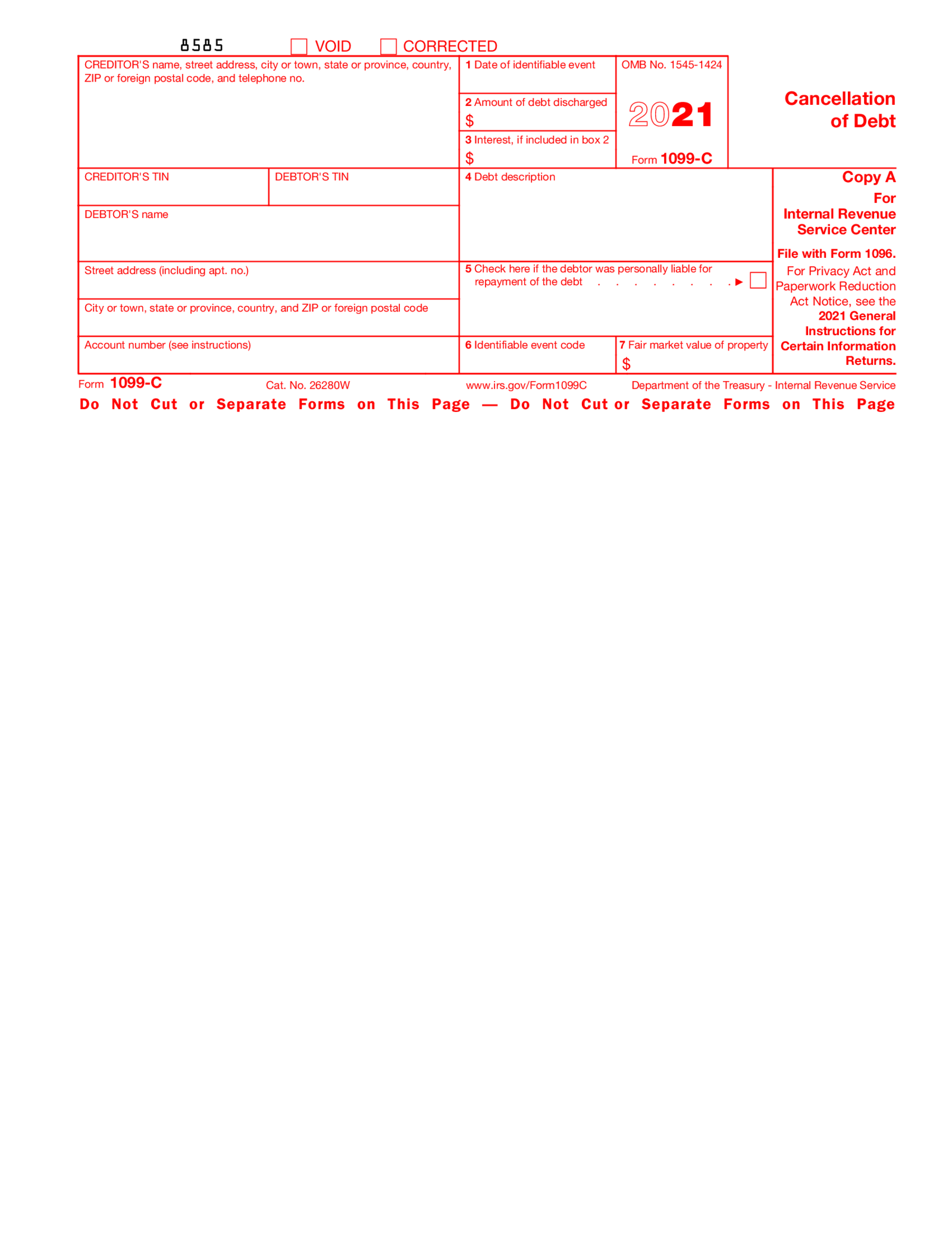 Form 1099-C (2021) - Thumbnail