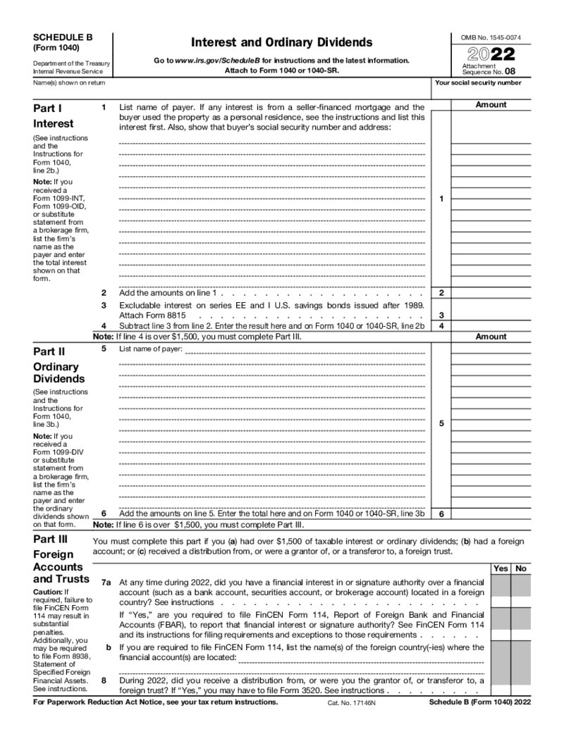 Form 1040 (Schedule B)