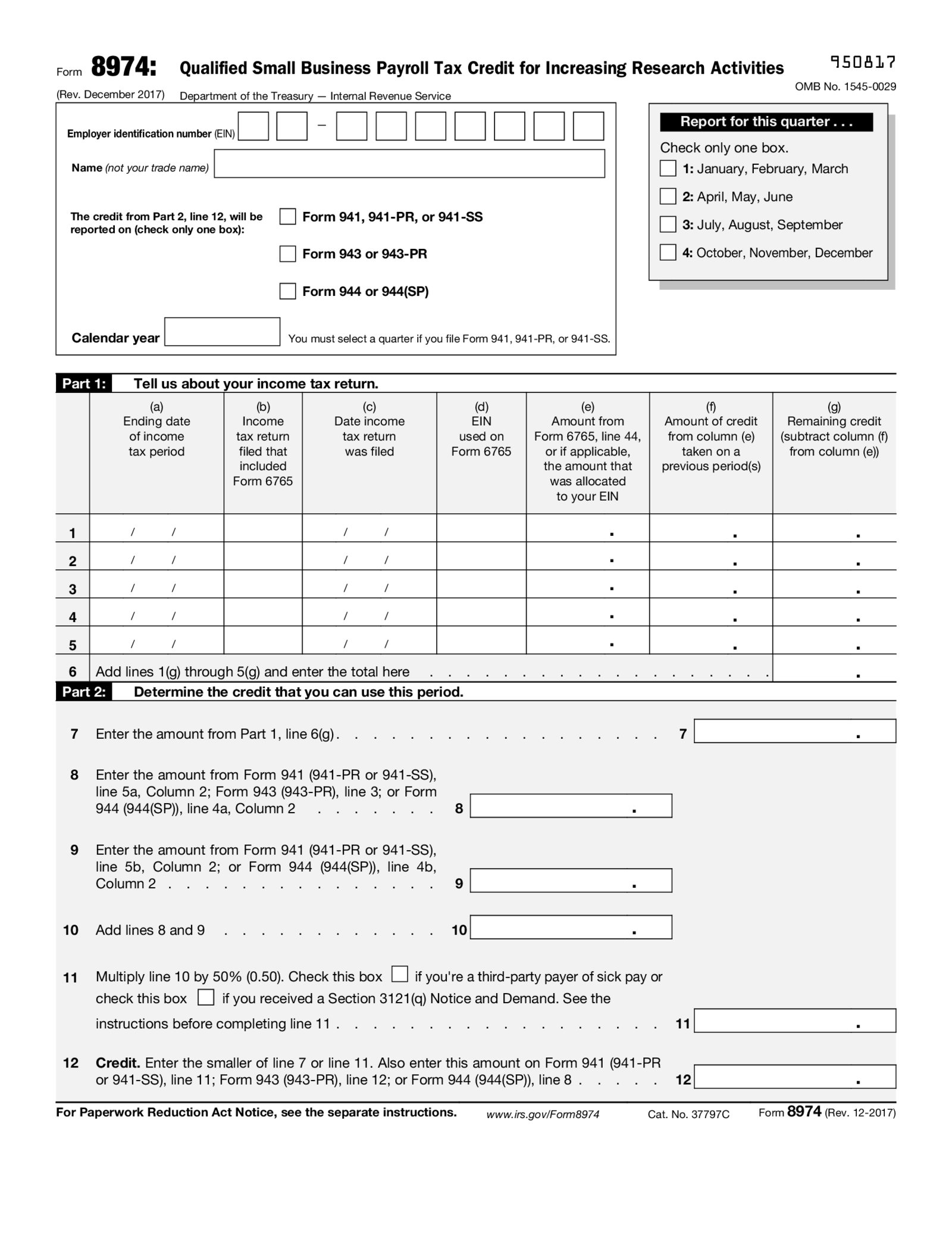 Form 8974 - Thumbnail