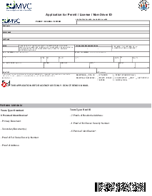 New Jersey Application for Permit, License, Non-Driver ID - Thumbnail