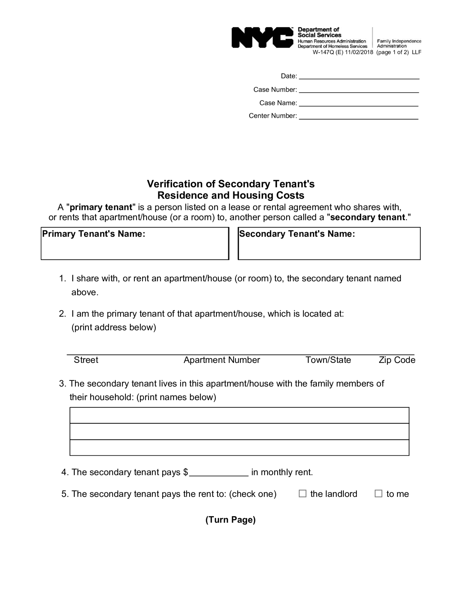 Form W-147Q - Thumbnail