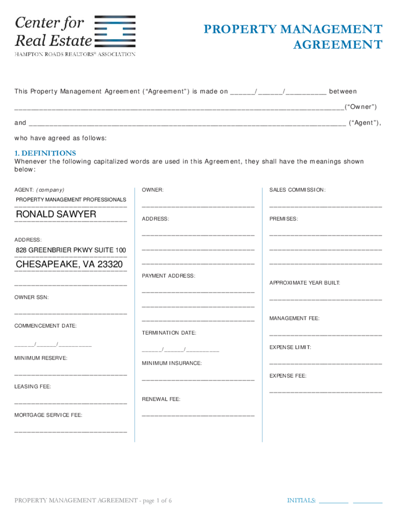 Property Management Agreement