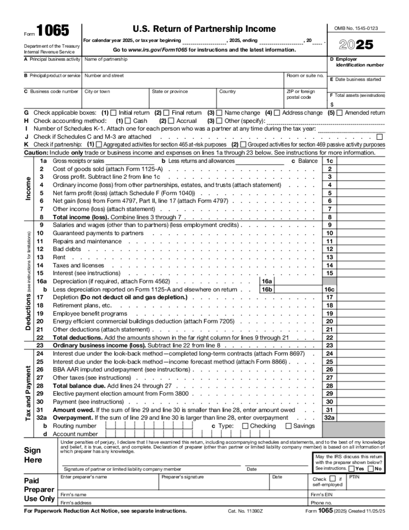 Form 1065 (2025)