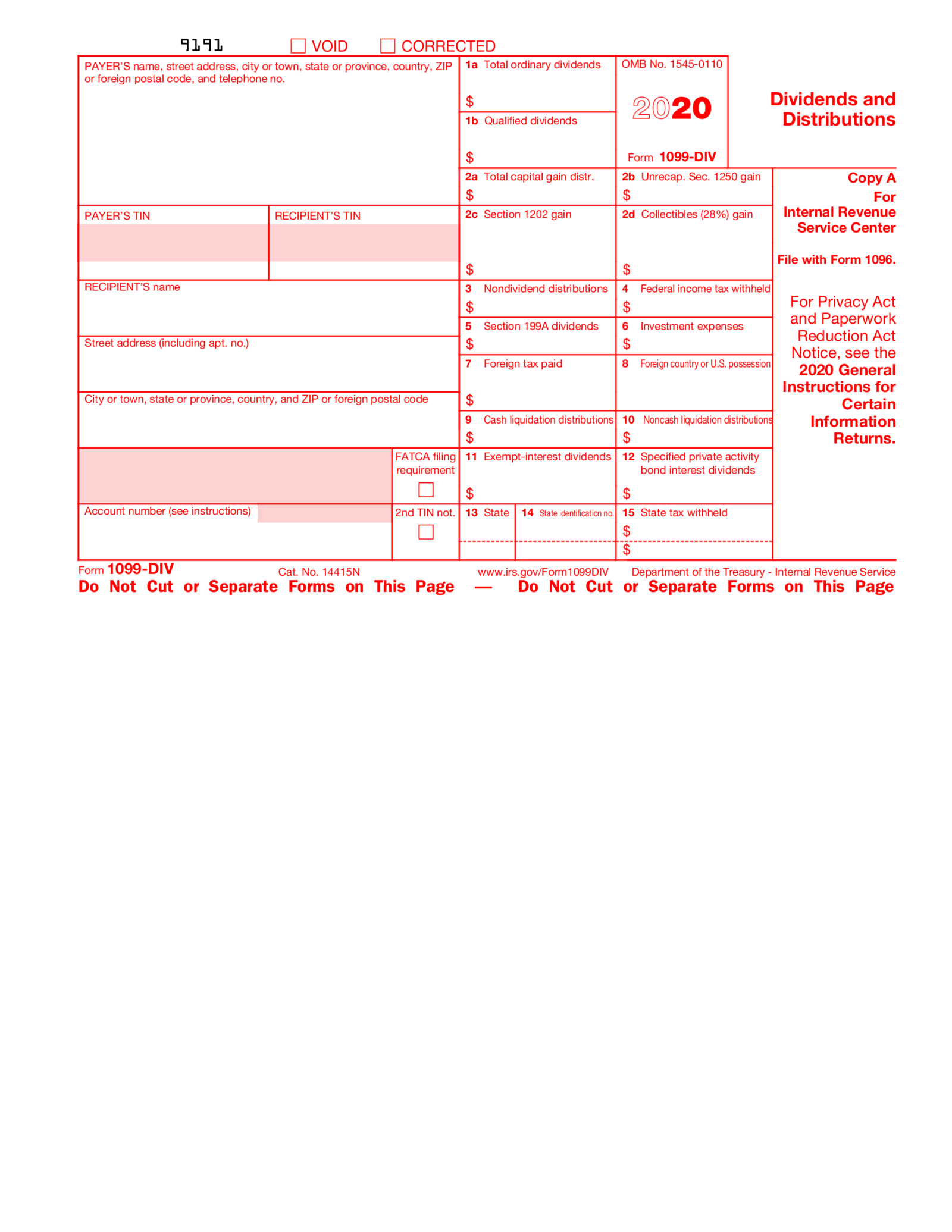 Form 1099-DIV (2020) - Thumbnail