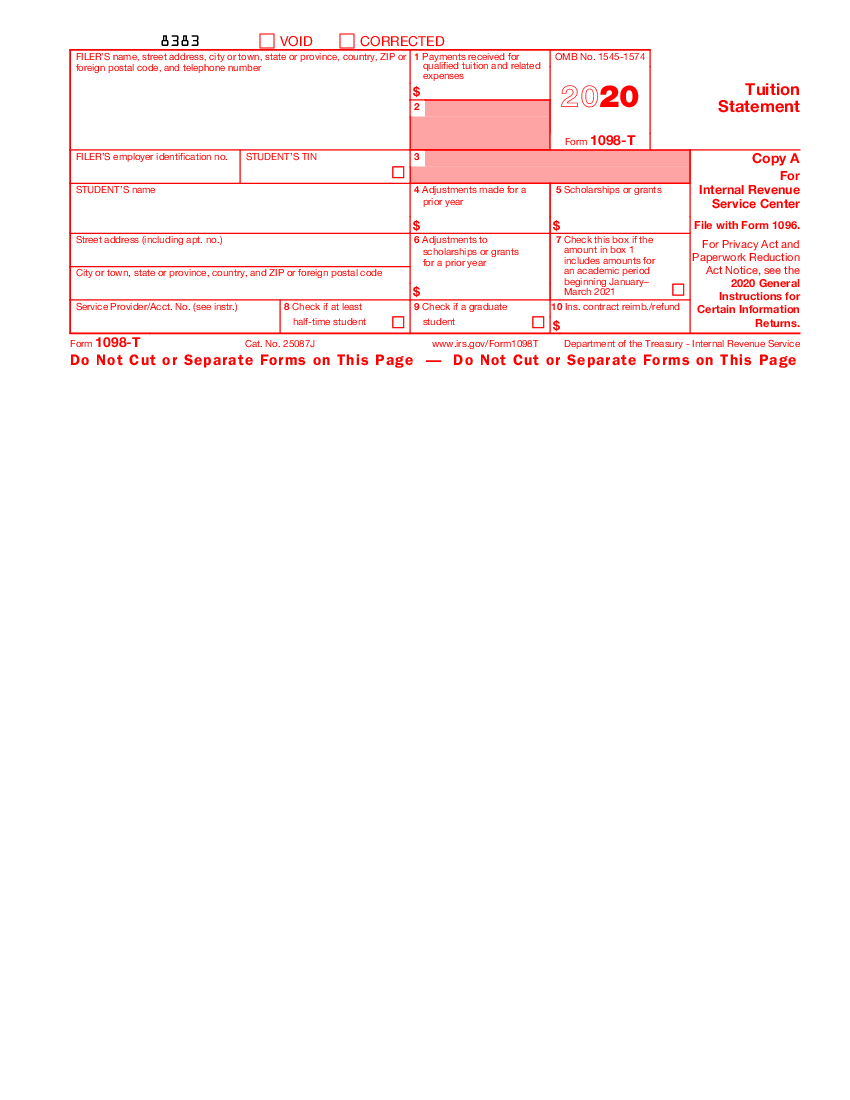 Form 1098-T (2020)