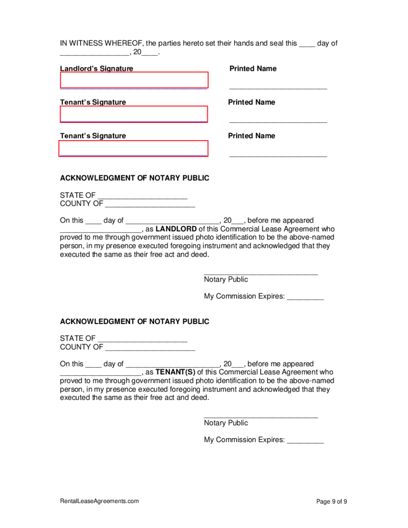 Massachusetts Commercial Lease Agreement