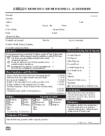 Oregon Month-to-Month Rental Agreement - Thumbnail