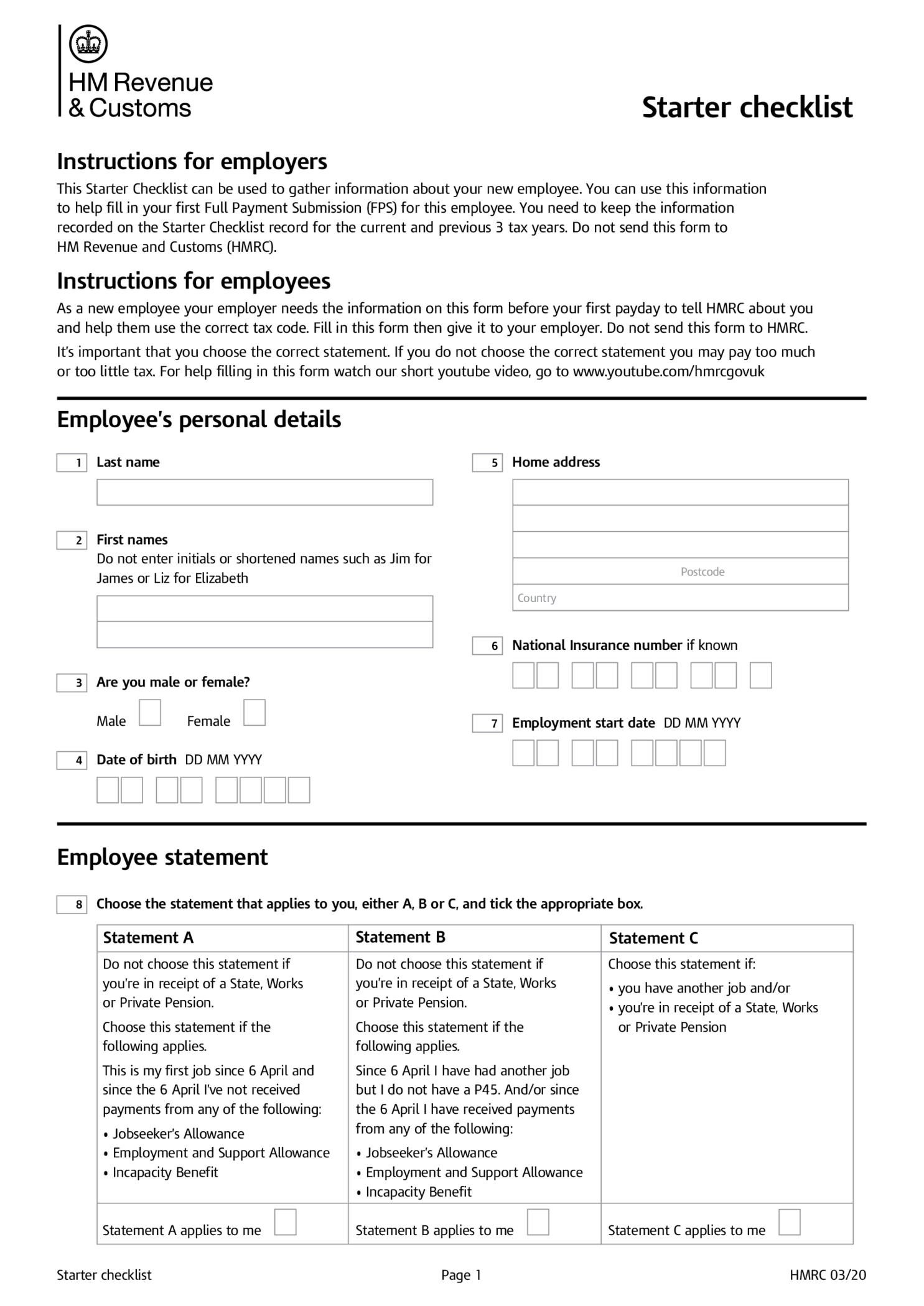 Starter Checklist - Thumbnail