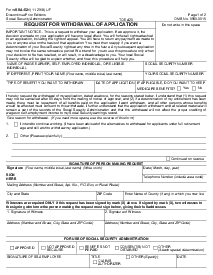 SSA-521 - Request for Withdrawal of Application - Thumbnail