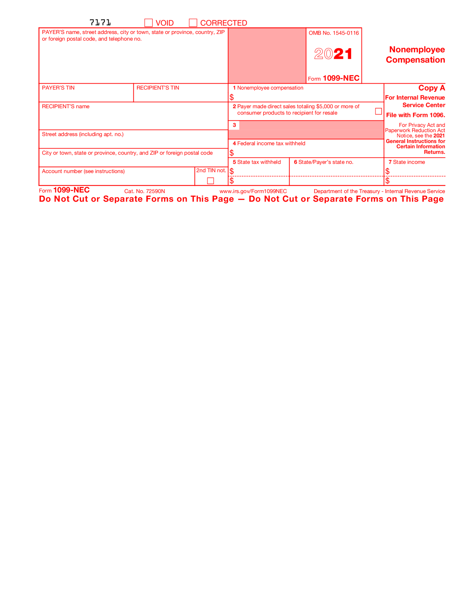 Form 1099-NEC (2021) - Thumbnail