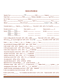 Dental Insurance Breakdown Form - Thumbnail