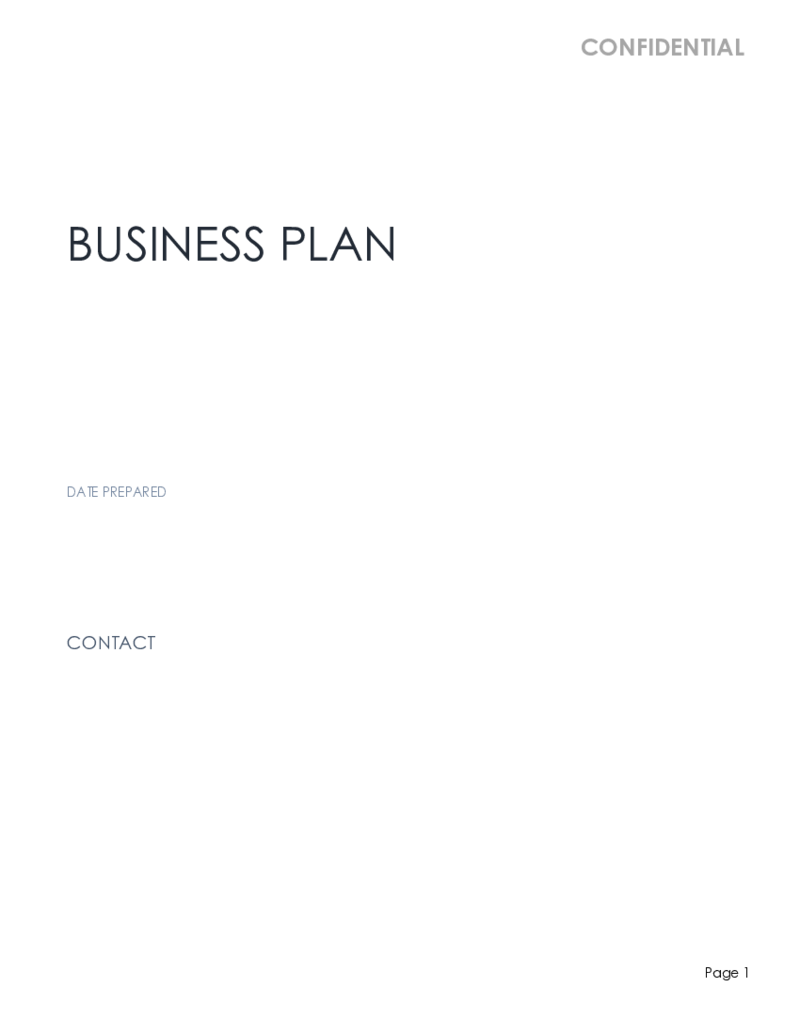 Nonprofit Business Plan Template