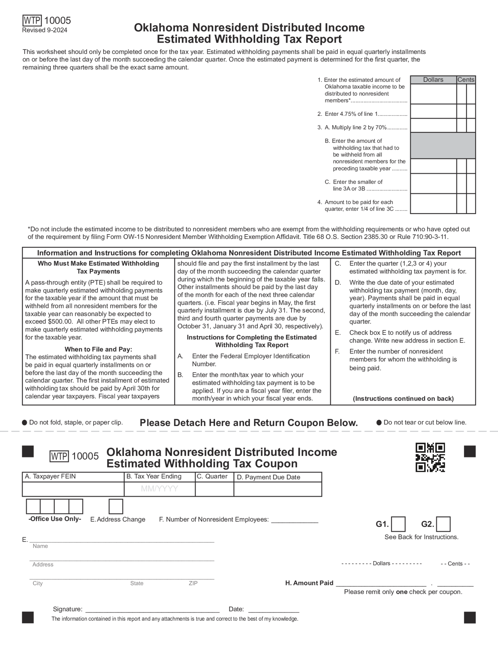 Form WTP-10005 - Thumbnail