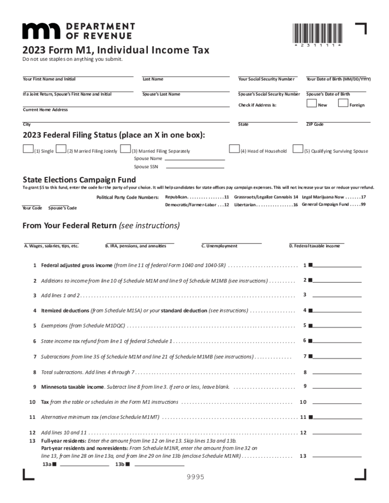 Minnesota Form M1