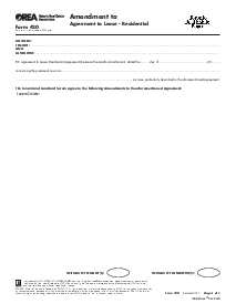 OREA Form 420, Amendment to - Agreement to Lease - Residential - Thumbnail