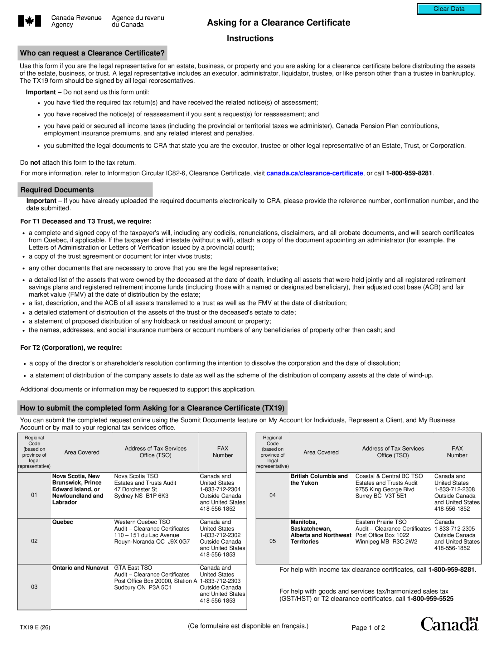 TX19 Asking for a Clearance Certificate - Thumbnail