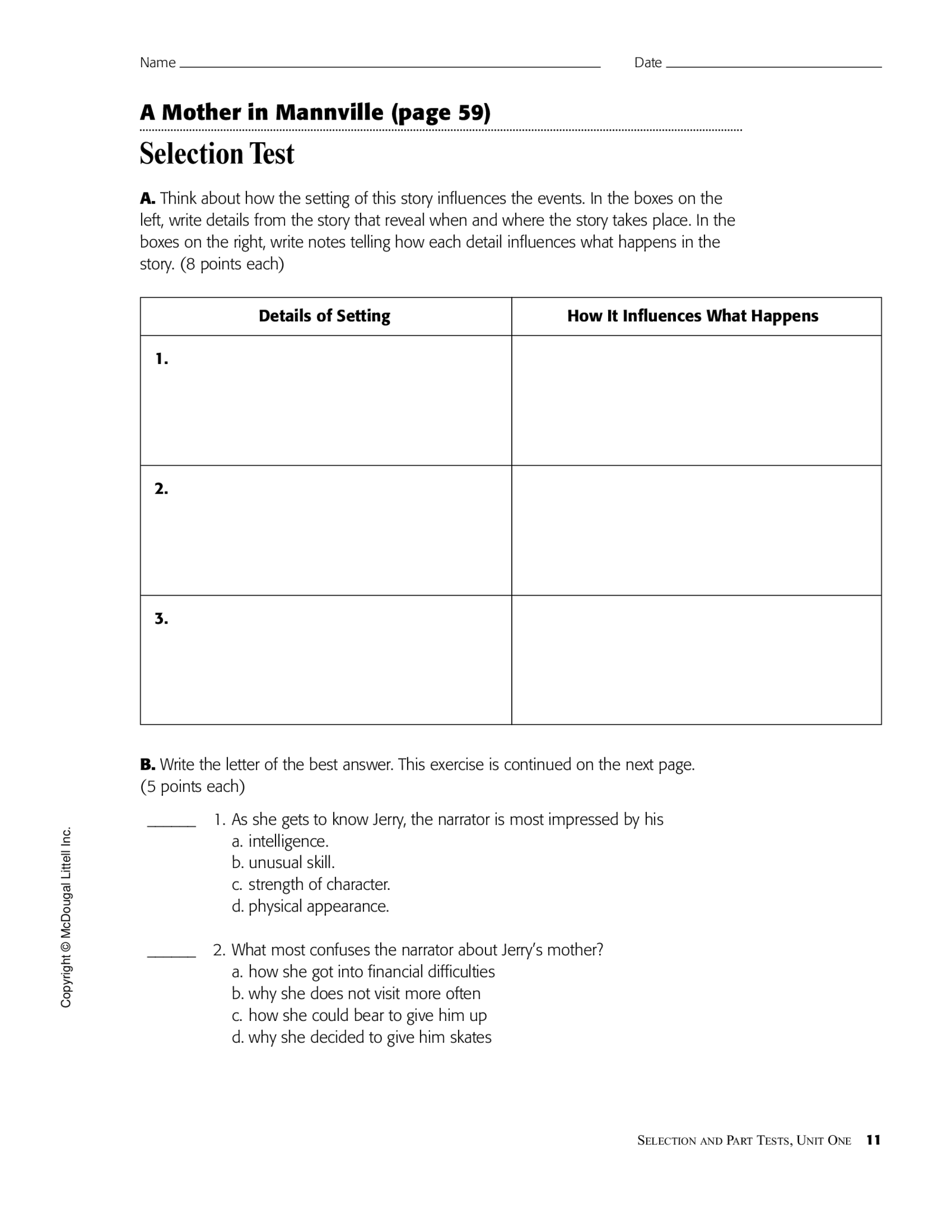 Fillable A Mother In Mannville PDF - Thumbnail