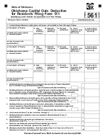 Oklahoma Capital Gain Deduction for Residents Filing Form 511 - Thumbnail