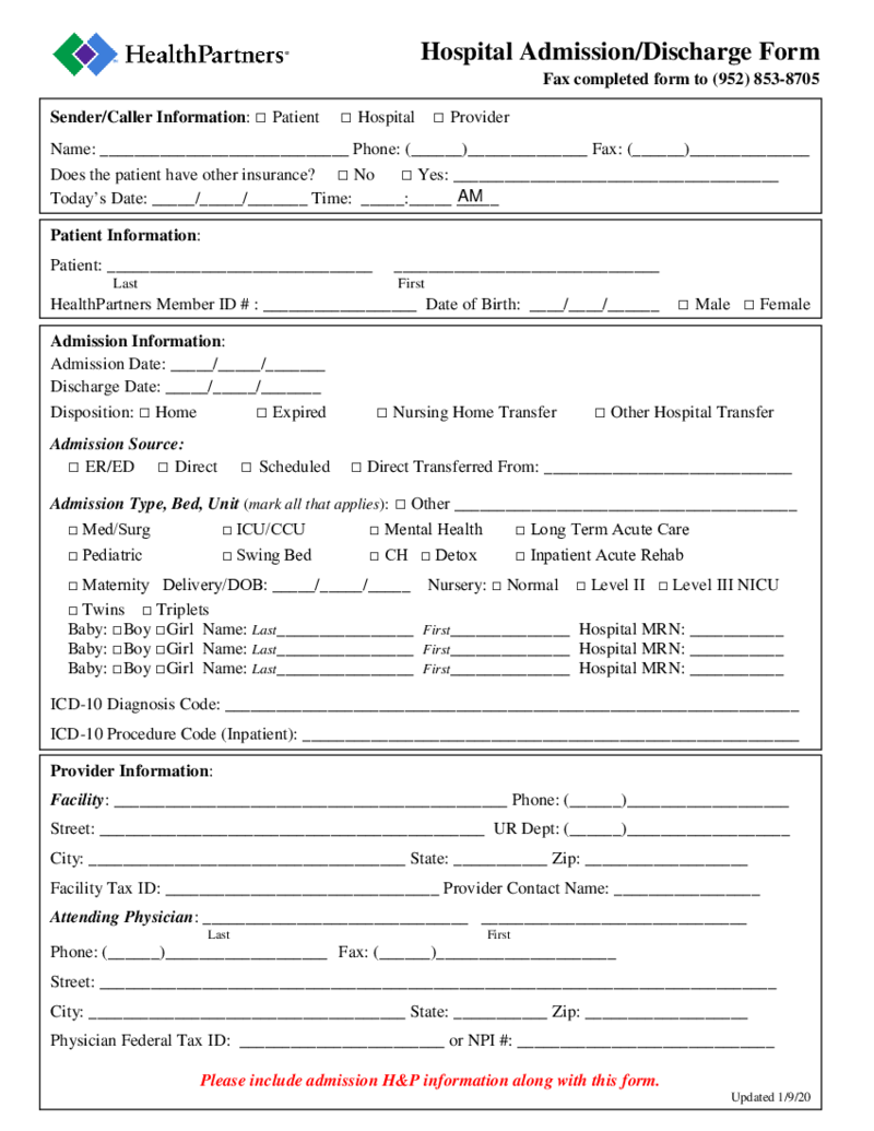 Hospital Discharge Papers