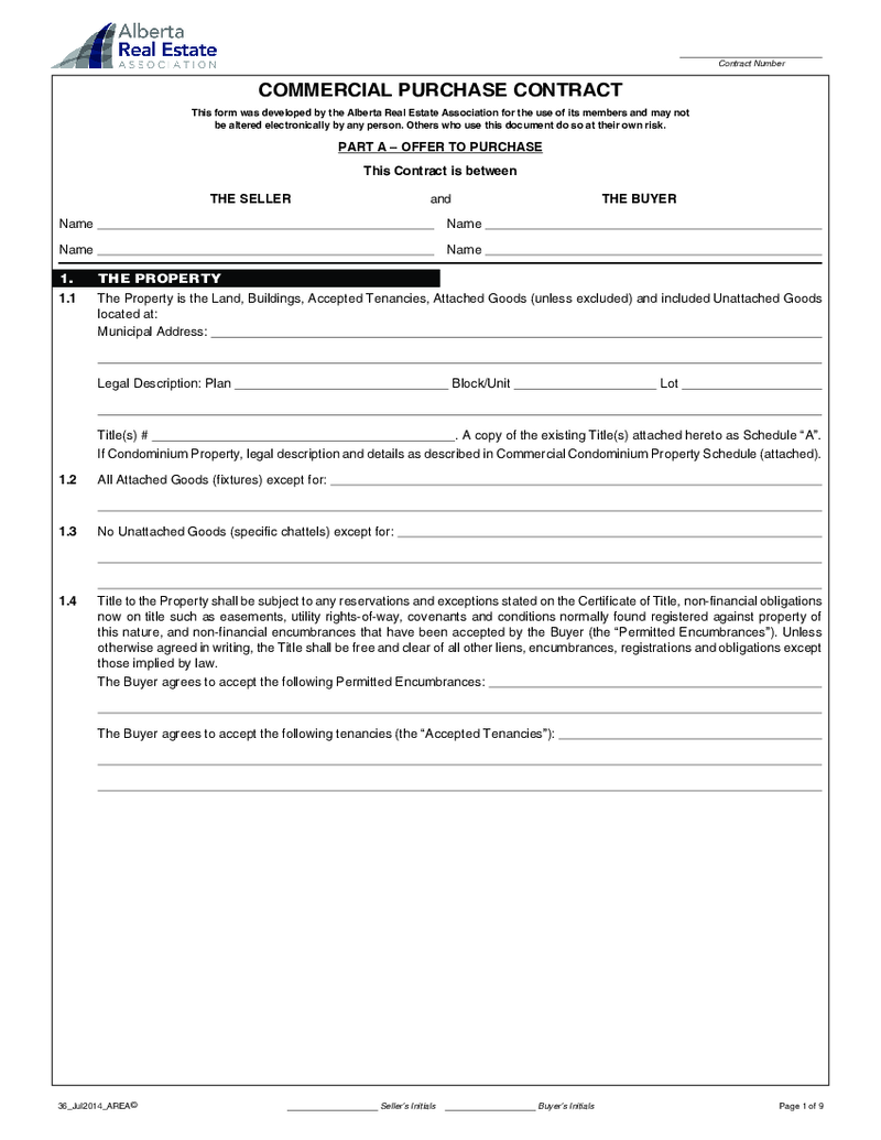 AREA Commercial Purchase Contract