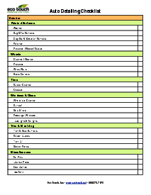 Car Wash Checklist Template - Thumbnail