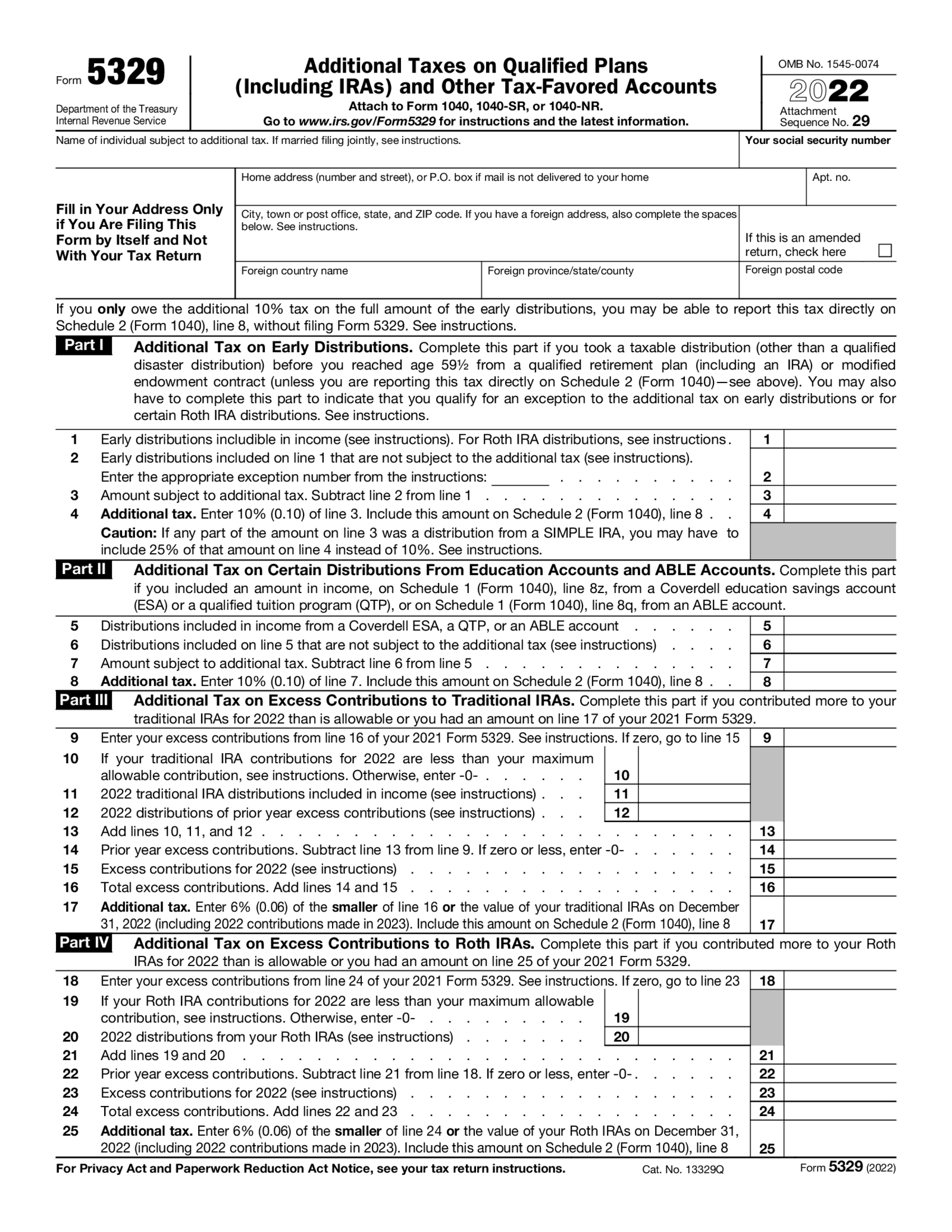 Form 5329 - Thumbnail