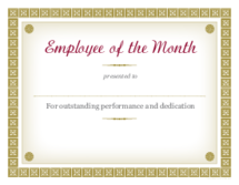 Employee of the Month Certificate Template - Thumbnail