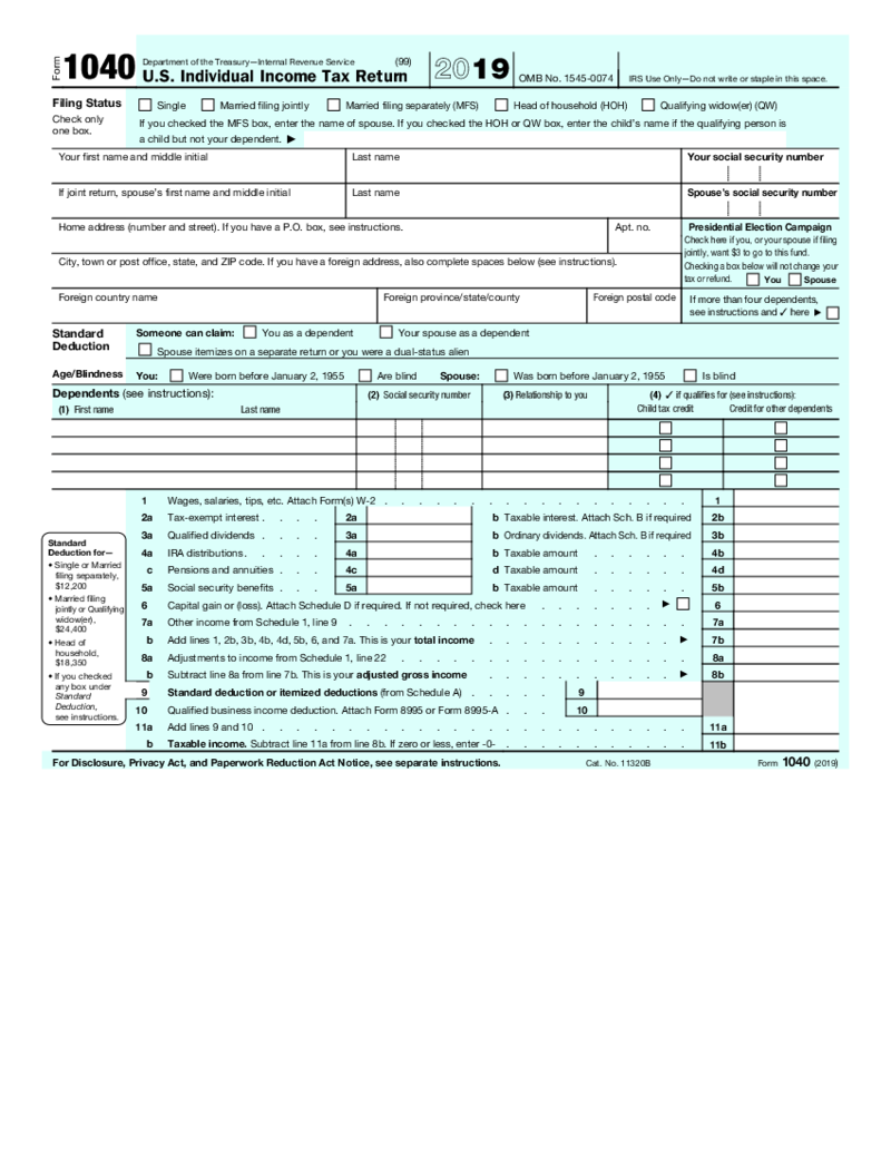 Form 1040 (2019)