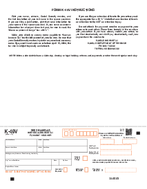 Kansas Form K-40V - Thumbnail