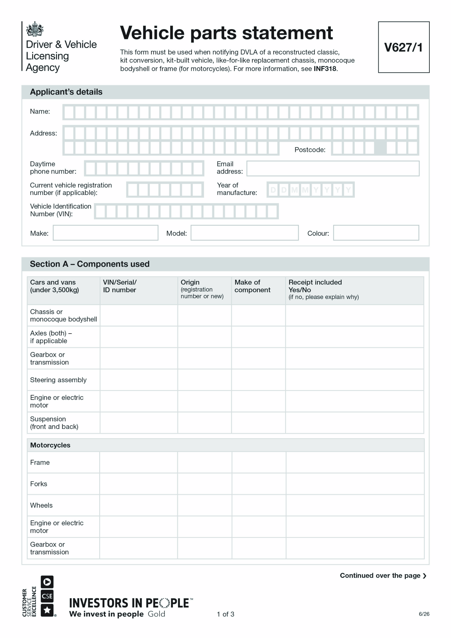 Built up vehicle inspection report (V627 1) - Thumbnail