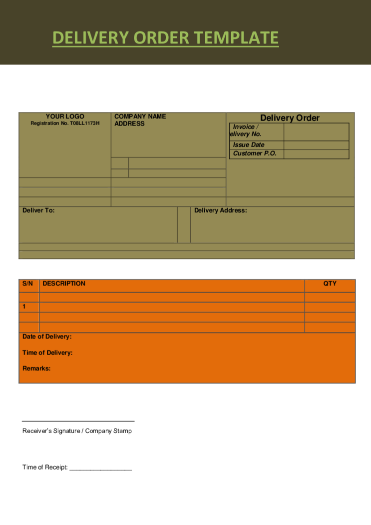 Delivery Order Template