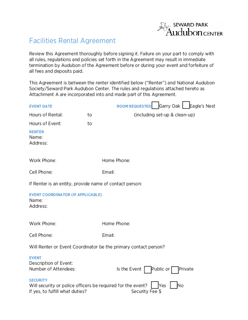 Facilities Rental Agreement