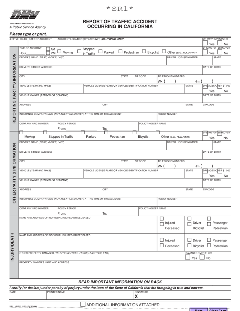 California Traffic Accident Report