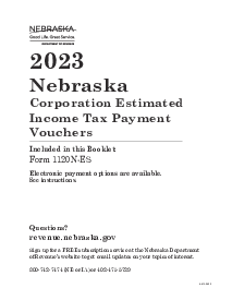 Nebraska Corporation Estimated Income Tax Payment Vouchers - Thumbnail