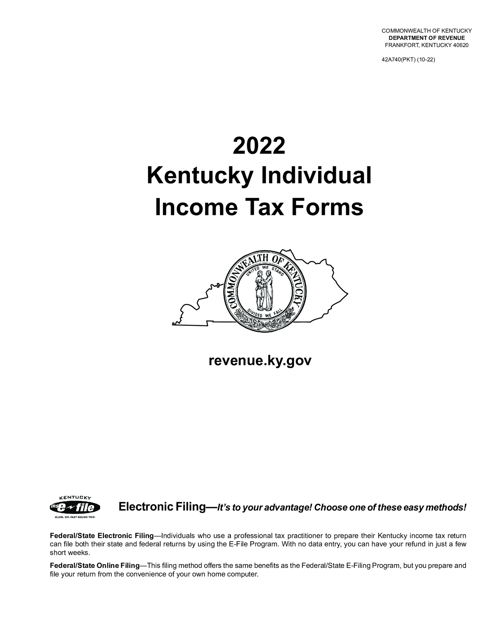 Kentucky Form 740 Booklet - Thumbnail