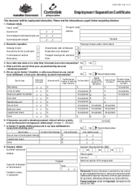 Employment Separation Certificate Form - Thumbnail