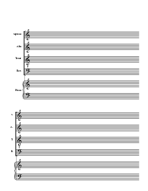 Blank Music Sheet Choral-SATB 4 Line and Piano - Thumbnail