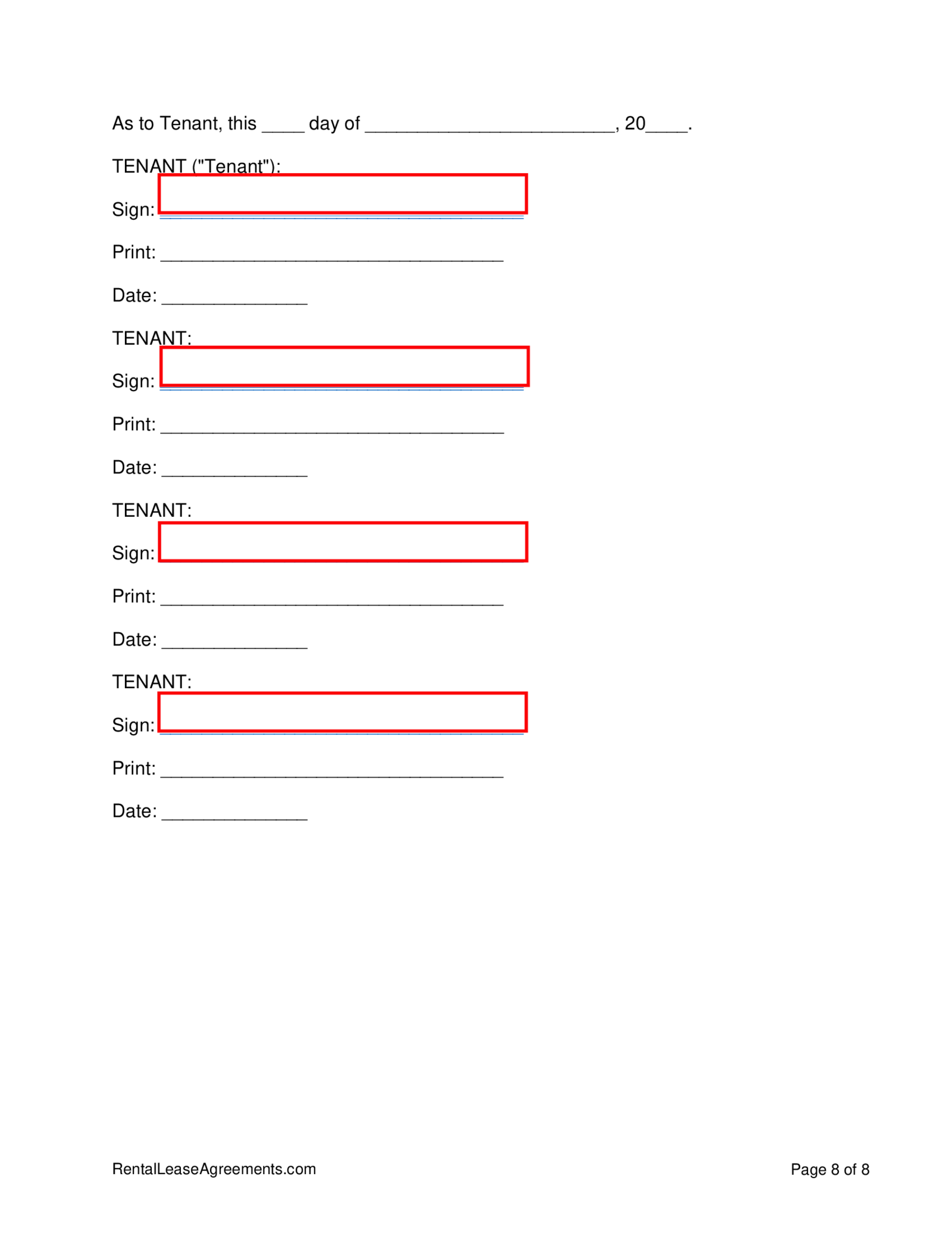 Missouri Residential Lease Agreement - Thumbnail