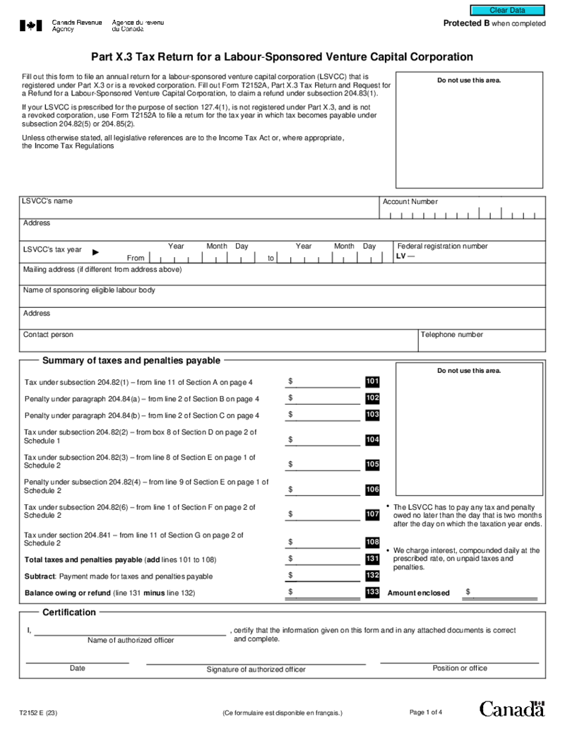 Form T2152