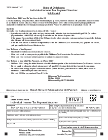 Oklahoma Form 511-V Individual Income Tax Payment Voucher - Thumbnail