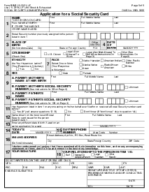Form SS-5 - Application for Social Security Card - Thumbnail