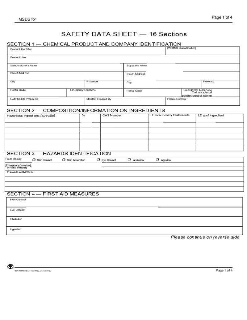 Safety Data Sheet - MSDS