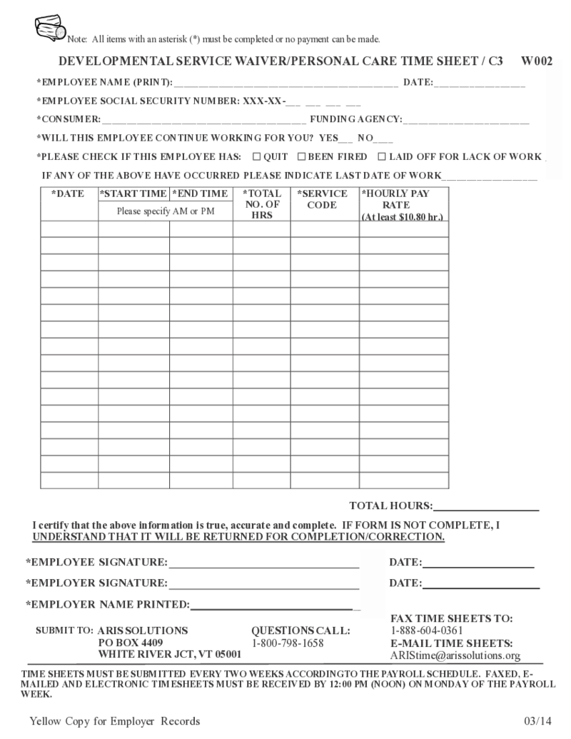 Aris Solutions Timesheet