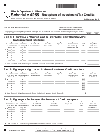 Illinois Tax Form Schedule 4255 - Thumbnail